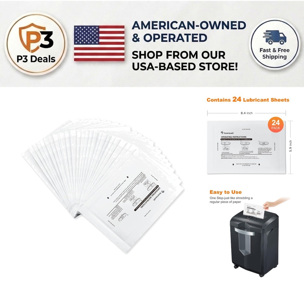 Shredder Maintenance Made Simple: 24-Pack Lubricant Sheets for All Models