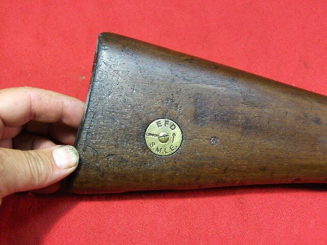 BRITISH No1 LEE ENFIELD SMLE STOCK - BRASS ID DISC w/ SCREW c- description