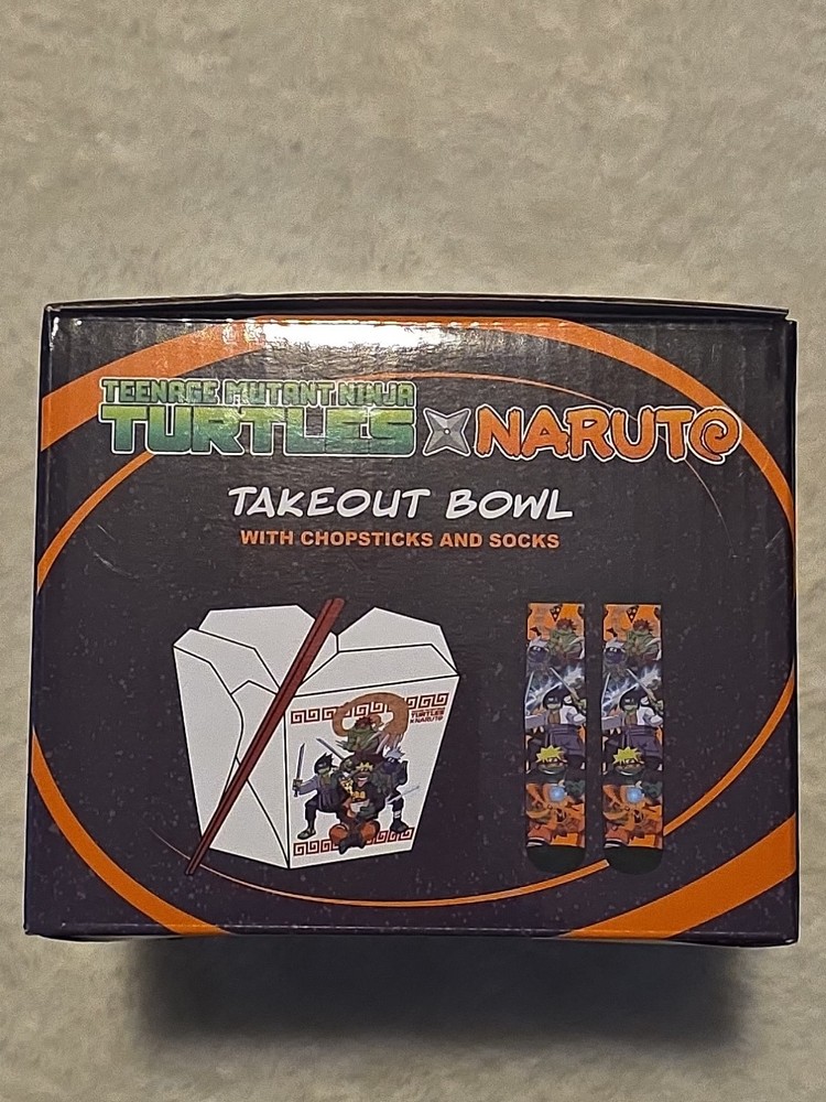 COLLECTABLE TMNT X NARUTO COLLABORATION BOWL BUNDLE” INCLUDES SOCKS
