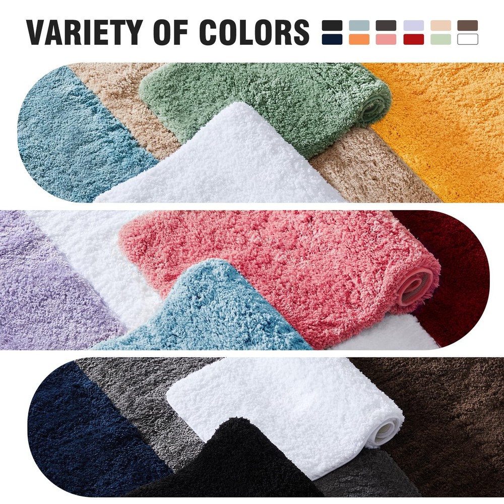 TECHMILLY Super Soft Shaggy Bathroom Rugs, 1'5" x 2' (Rectangular), Sage