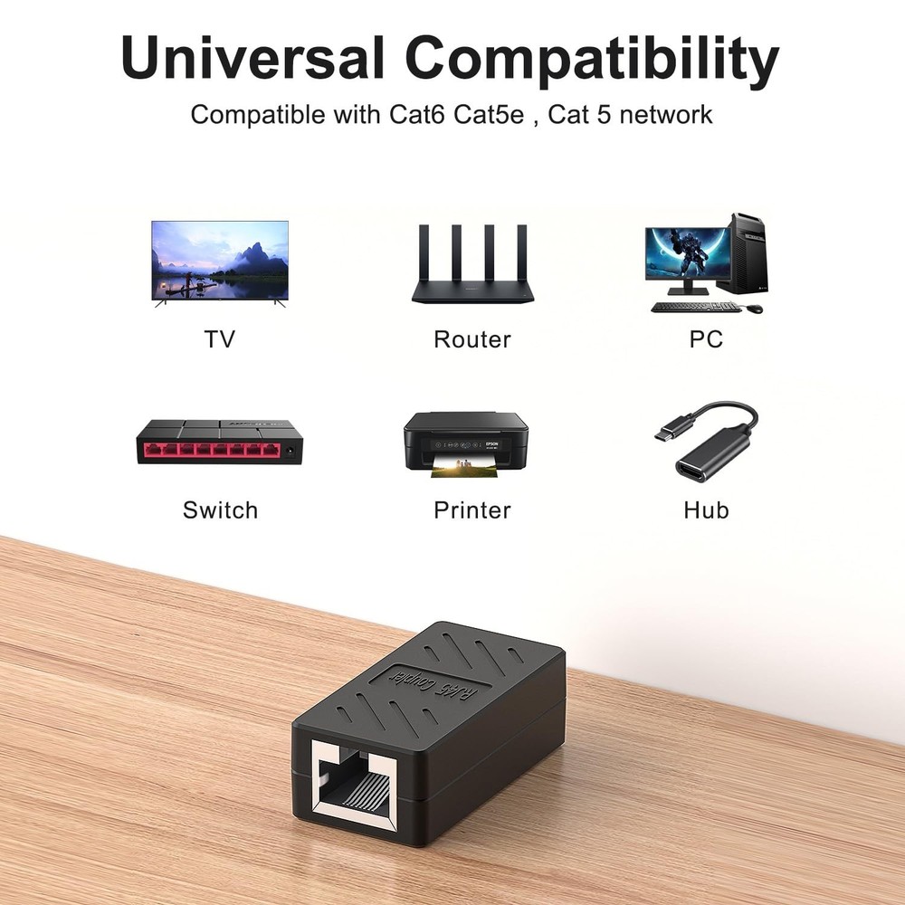 RJ45 Coupler Ethernet Coupler Inline Coupler for Cat8/ Cat7/ Cat6/ Cat5e/ Cat...