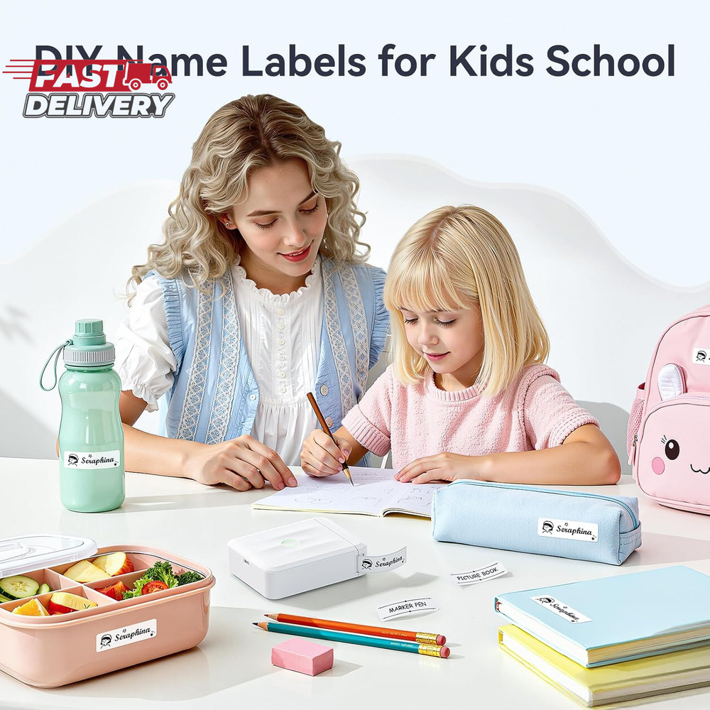 NIIMBOT D110 Upgraded Version Mini Label Maker Machine with Tape, Portable Bluet