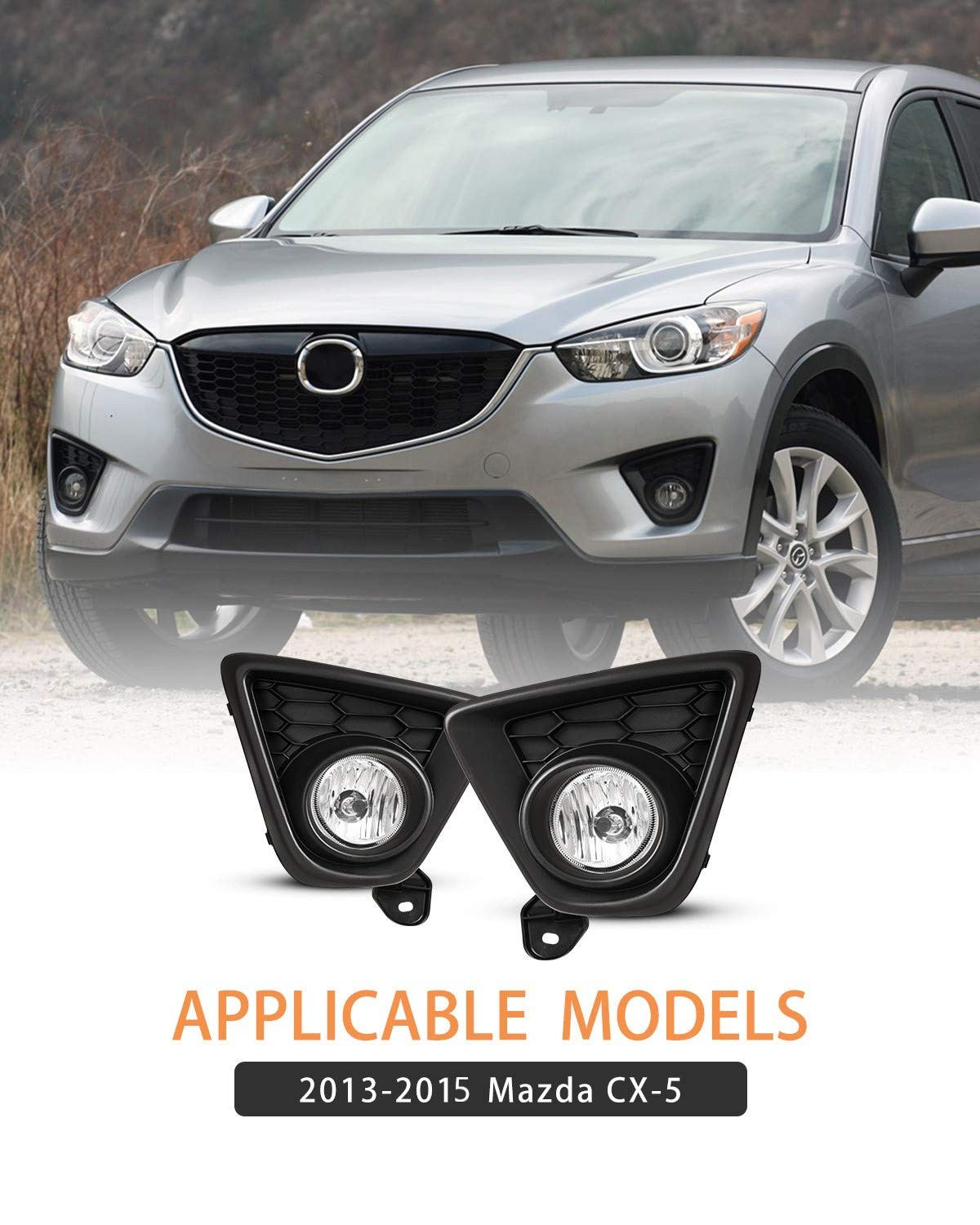 Fog Light Assembly for 2013 2014 2015 Mazda CX-5 With Clear Lens 2PCS OEM