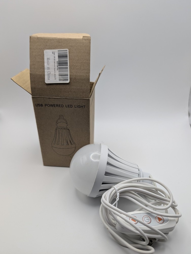 USB LED LIGHT BULB WITH DIMMABLE SWITCH BRAND NEW