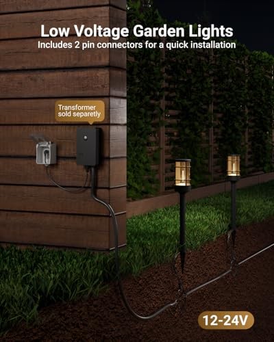 Sunco 6 Pack Low Voltage Garden Pathway Lights, LED Landscape Pathway