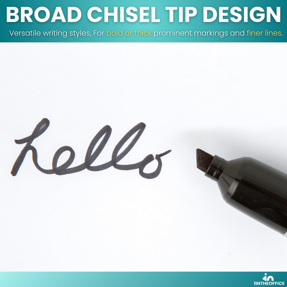 Jumbo Permanent Marker, Broad Chisel Tip Markers, Thick Permanent Marker, Black,
