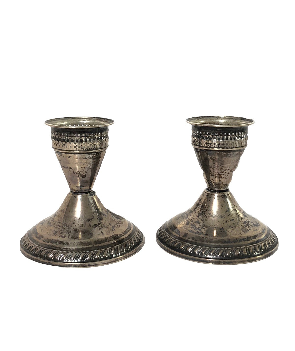 Vintage 3.5” Raimond Sterling Silver Weighted Candle Holders 408 grams NICE