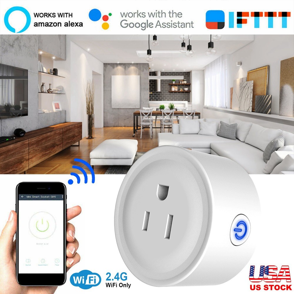 Smart Mini Wifi Plug Power Socket Timer Outlet Remote Control Google Home US
