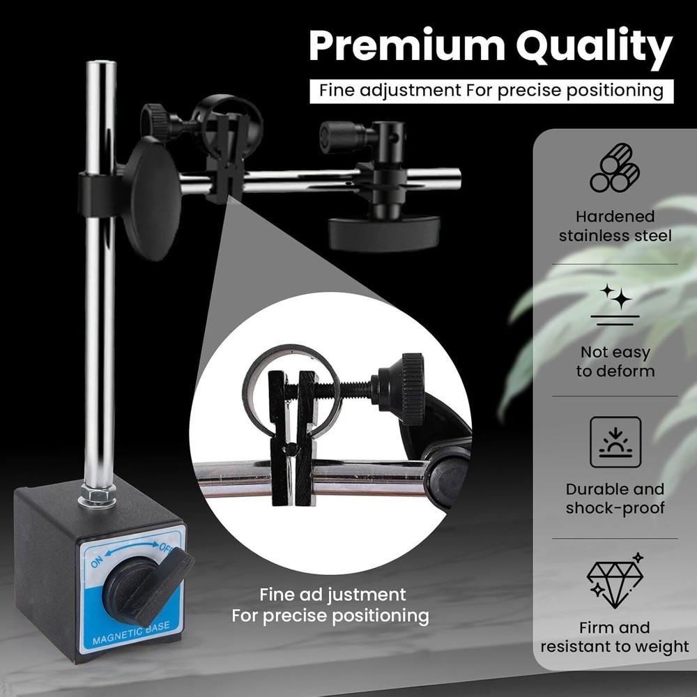 Dial Indicator with Magnetic Base 0.001"Precision Gauge Test Indicator Point Set