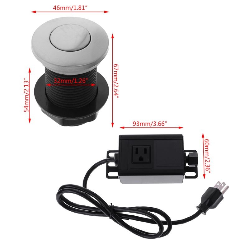 Sink Top Air Switch Kit Garbage Disposal Part Built-out Adapter Switch