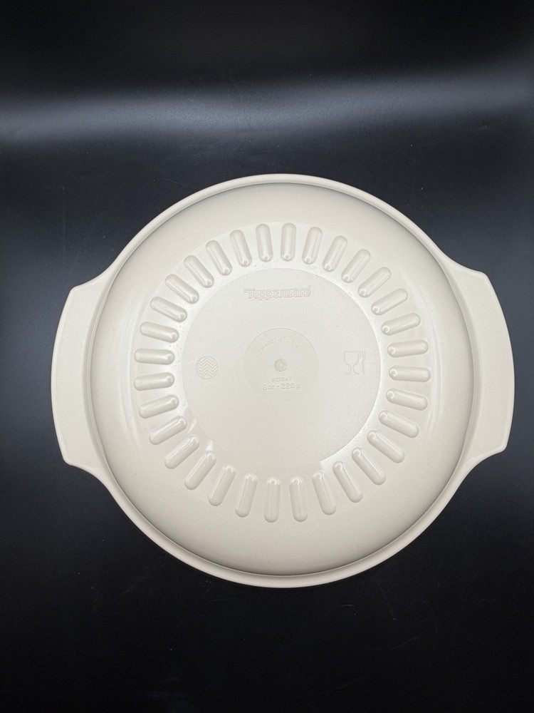 Tupperware Stacking Microwave Cookware Almond 2pcs 3 qt/3 L EUC