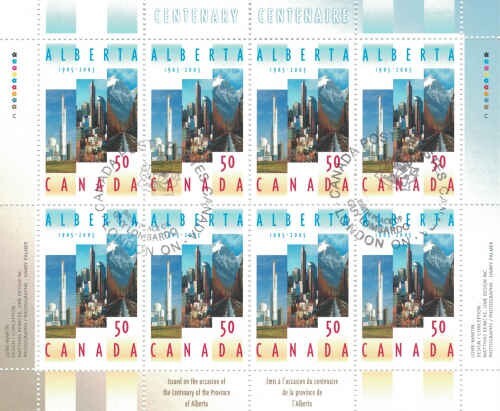 Canada 2005 Alberta Centennial Pane, #2116 Used
