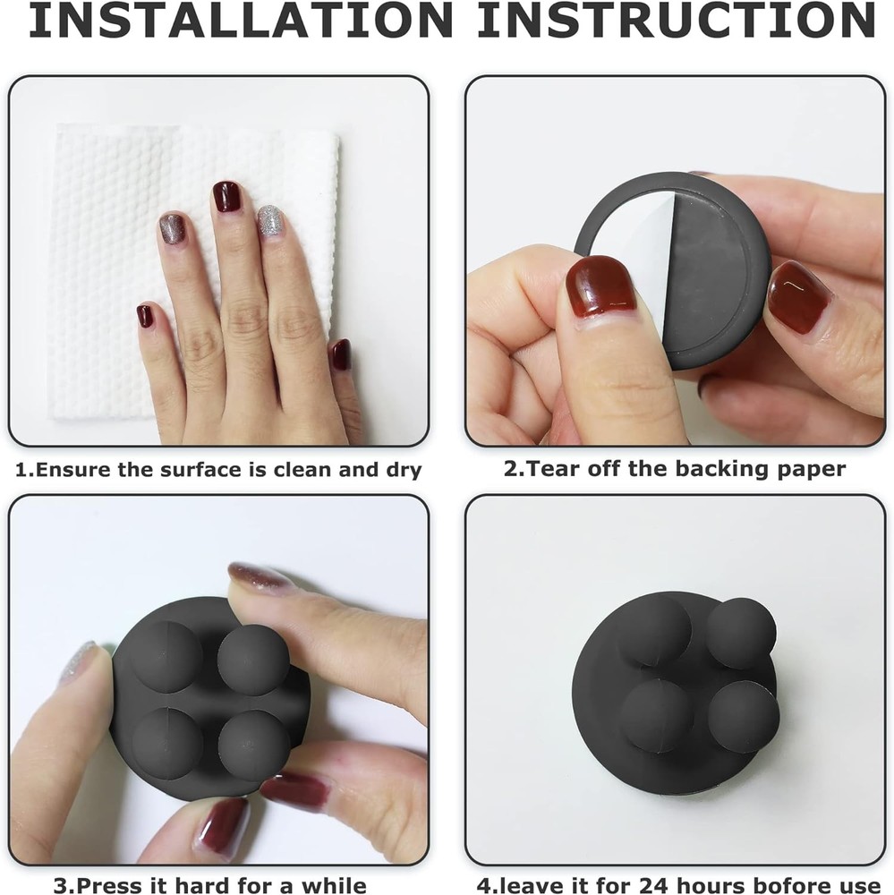 XoYoZo 4 pcs Silicone Toothbrush Holder Multi-Function Hook Waterproof self Adhe