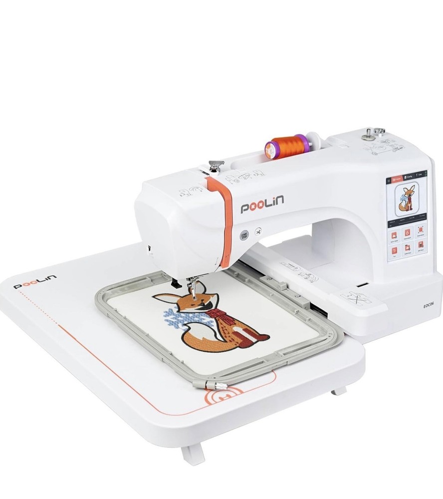 Poolin EOC06 Computerized Embroidery Machine 7.9" x 11" LCD Touch Screen
