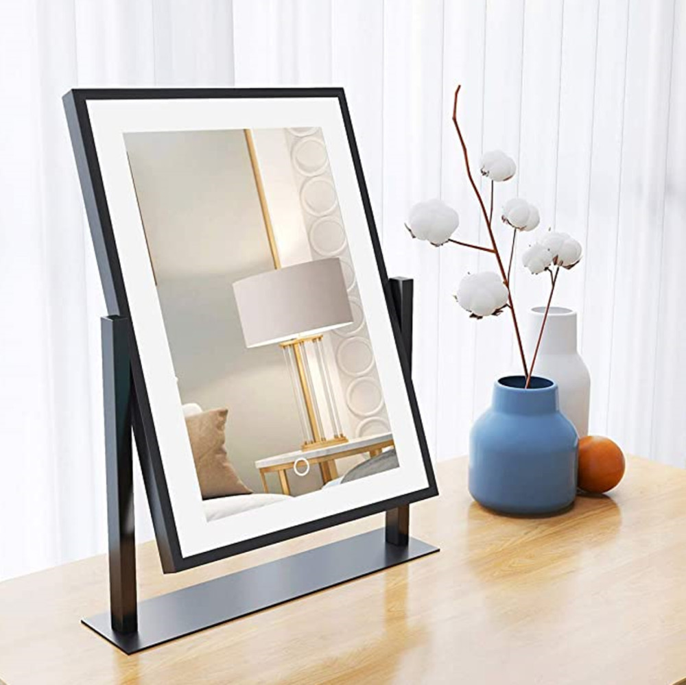 Makeup Vanity Mirror Smart Touch Control 3 Color Dimmable Light 360°rotation 16"