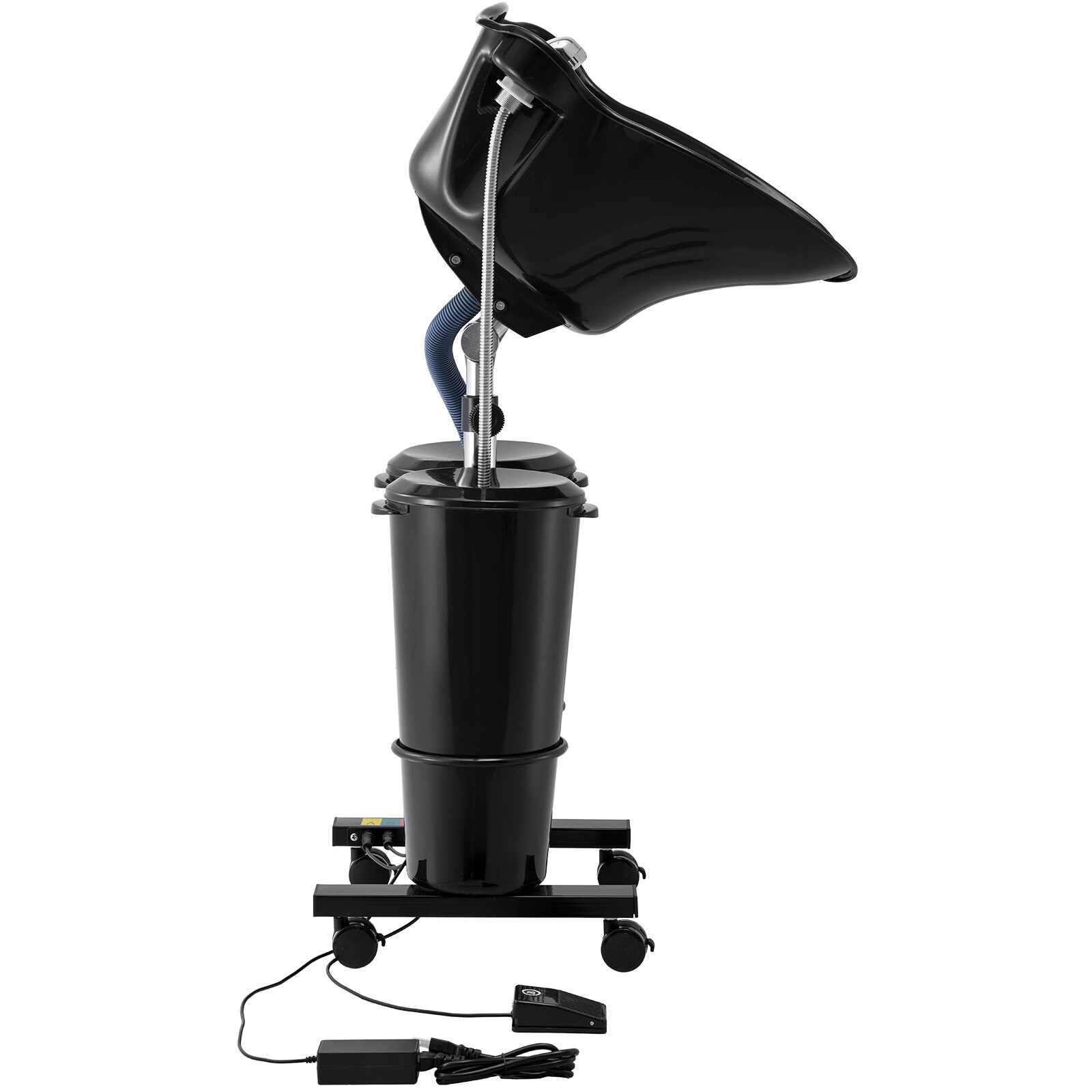 Portable Shampoo Bowl with Drain Hose 2 Buckets Adjustable Height Salon Sink