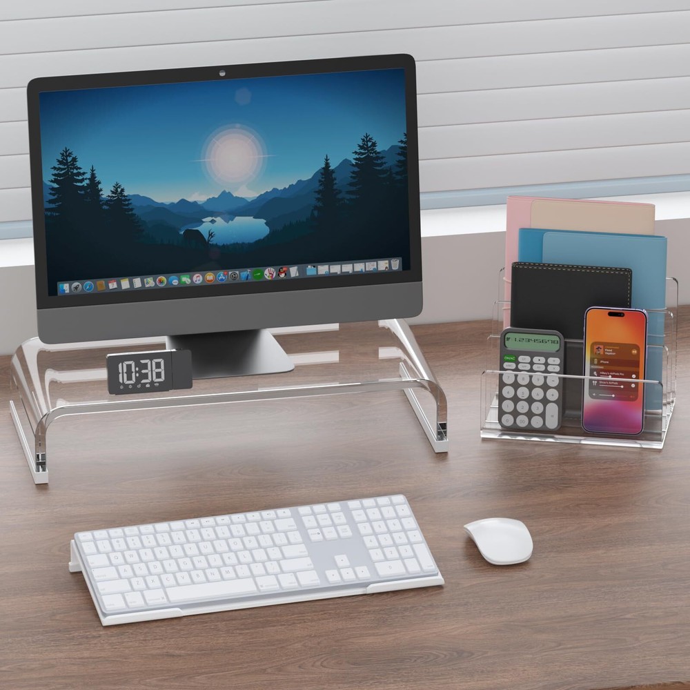 Acrylic Tilted Computer Keyboard Holder for Easy Ergonomic Typing Keyboard St...