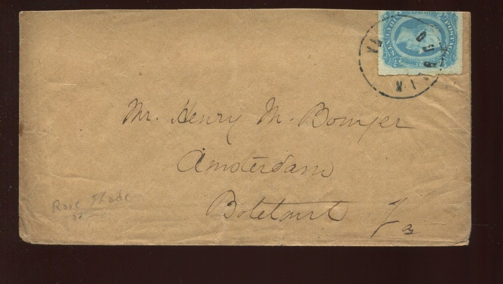 Confederate States 12a Milky Blue Shade Used on Nice Cover LV4436