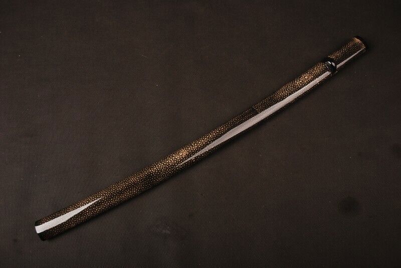 Full Wrapped With Black Real Rayskin With Black Horn Mountings Katana Saya