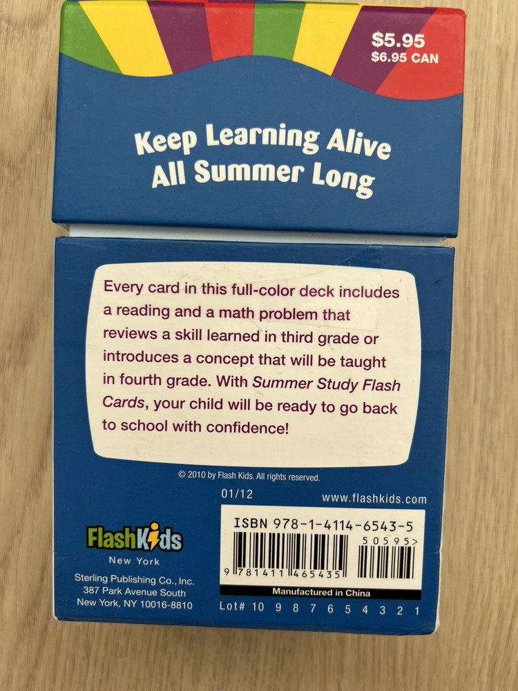 Summer Study Flash Cards: Grade 4 by Flash Kid