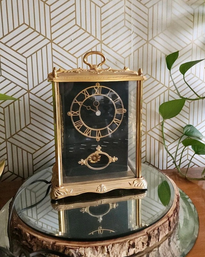 Vintage Brass Clock- United CLock Corp Model 995