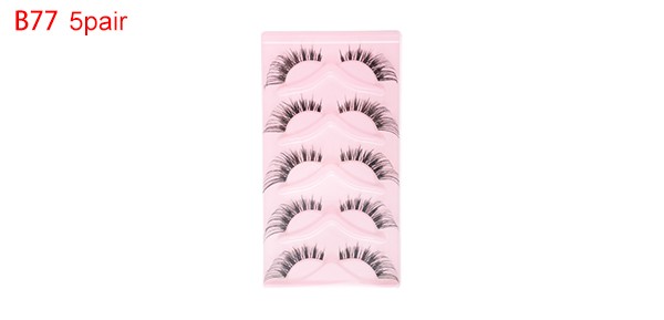Dense False Eyelashes for Makeup Black B77 5 Pair