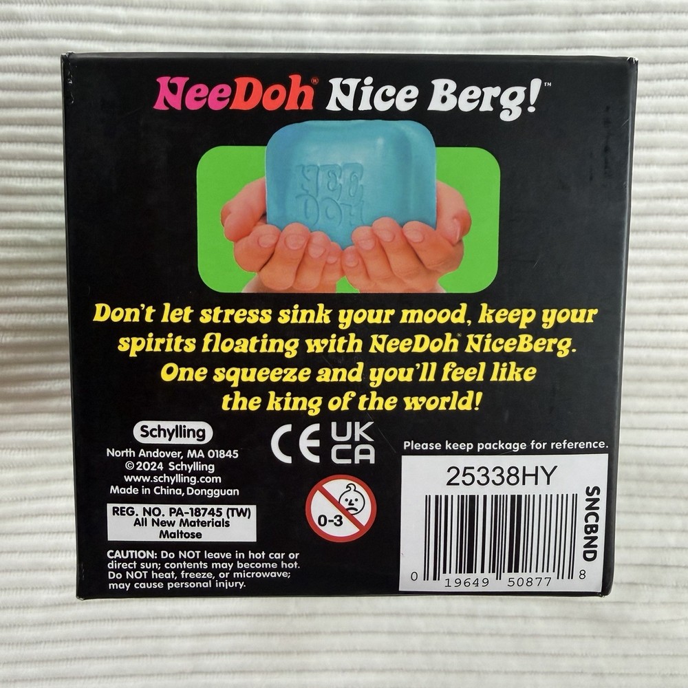 NeeDoh Nice Berg Blue XL Giant Nee Doh Niceberg Solid Squish Cube Ice Block