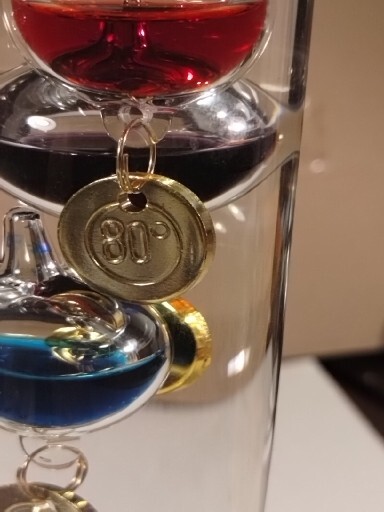 Galileo liquid Thermometer Hand Blown 14 "