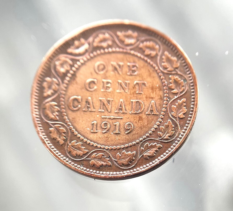 1919, Canada, 1 Cent Large Coin, BU, Original Luster