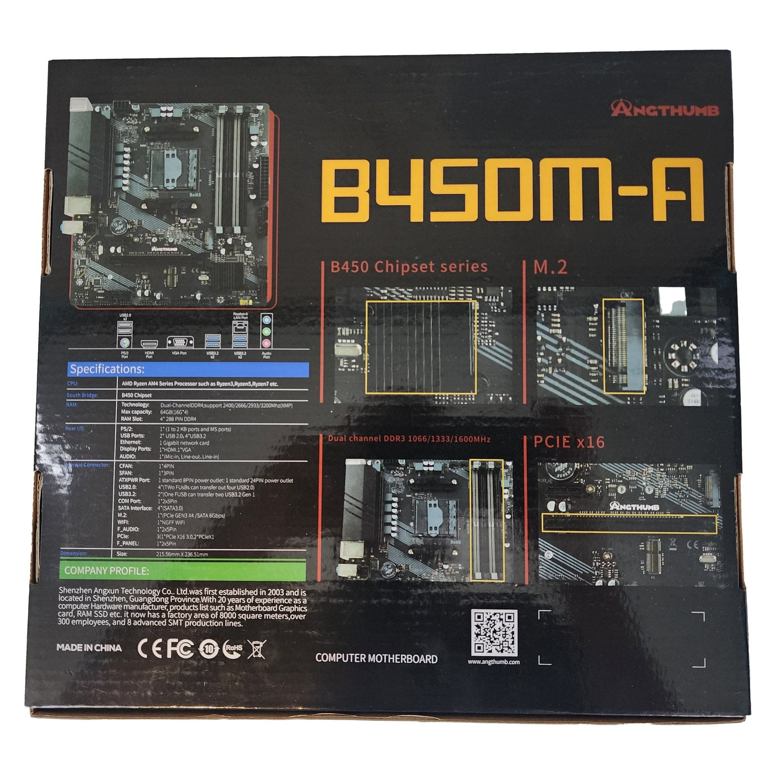 (AMD) GryphiX B450M-A AMD AM4 Socket Motherboard AM4+ M-ATX Micro ATX DDR4