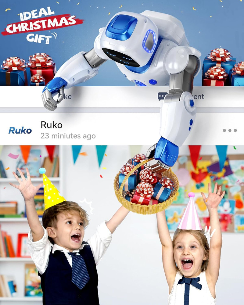1088 Smart Robots for Kids, Large Programmable Interactive RC Robot with Voice C