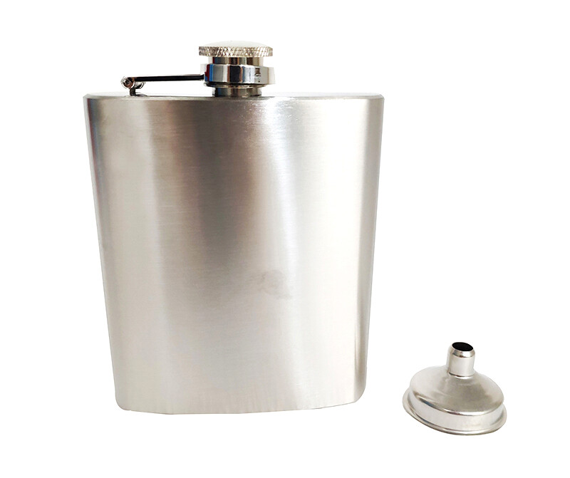 7oz Pocket Flask with Funnel Stainless Steel Portable Wine Pot 190ml