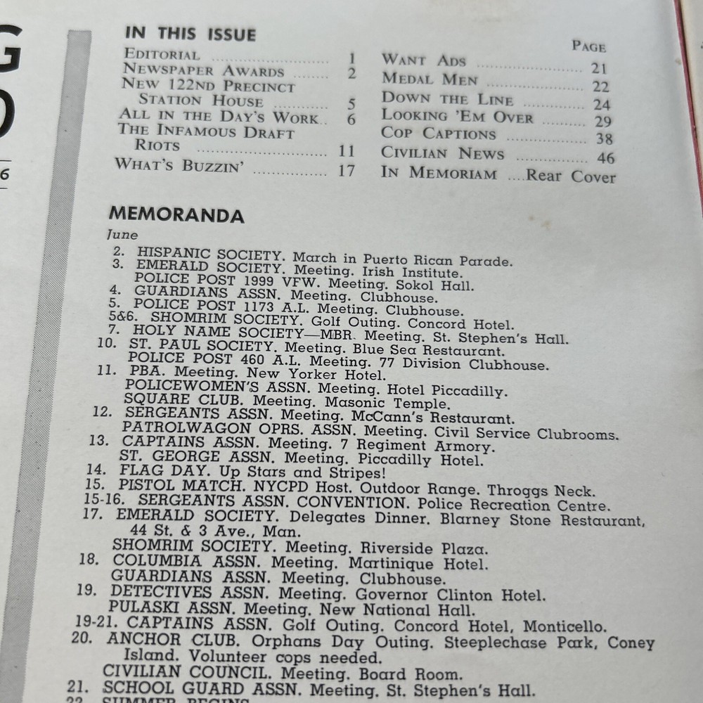 SPRING 3100 NYPD MAGAZINE JUNE 1963