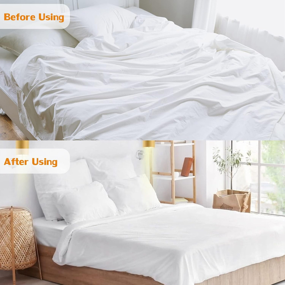 8 Pack Bed Sheet Straps, Adjustable Elastic Fitted Sheet Holder Clips, Heavy Dut