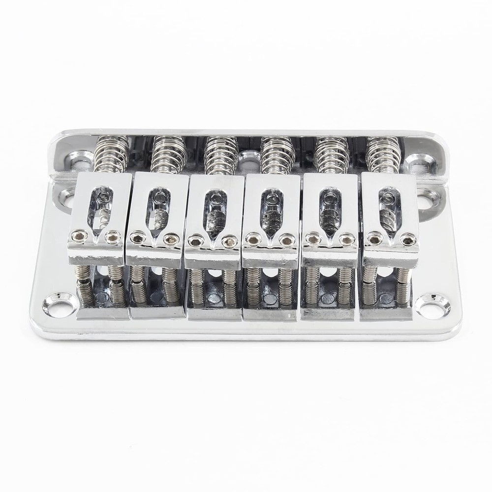 HARSKIYER Silver Adjustable 6 String Guitar Bridge, Metal 6 string, silver