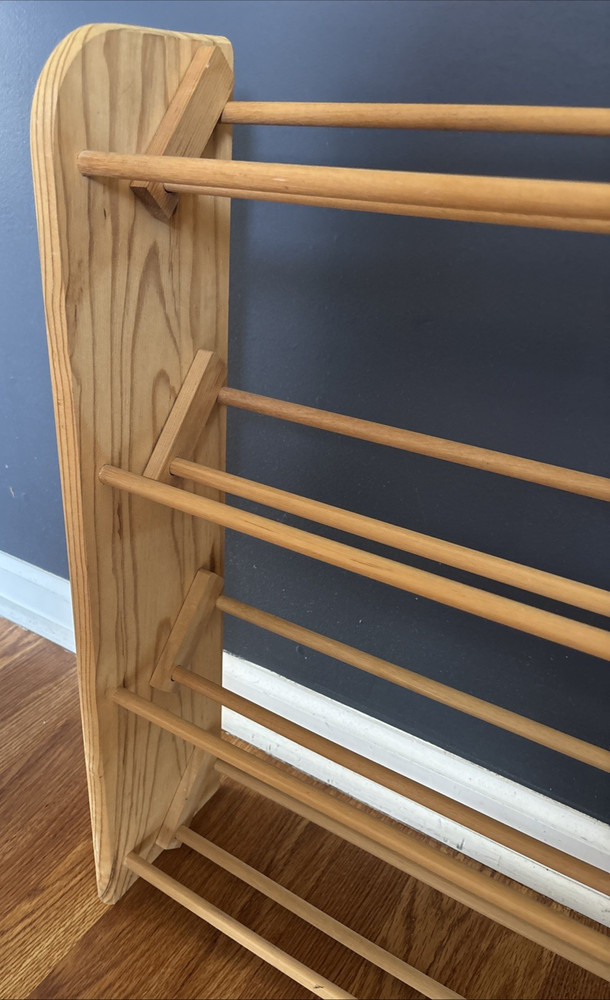 CD Storage Rack - Solid Wood 4-Row Tower Dowel Style - 160 Disk Capacity