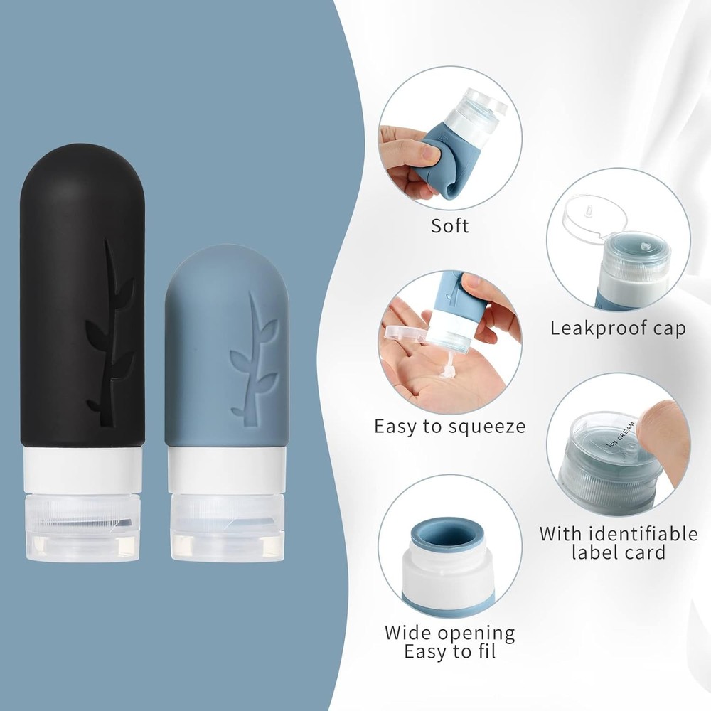 Complete Travel Essentials: 18-Pack Refillable Bottles & Accessories Set