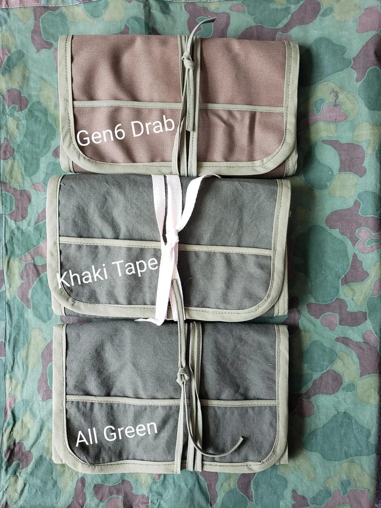 WWII US Toiletry Roll "ALL GREEN" Reproduction WITH MIRROR