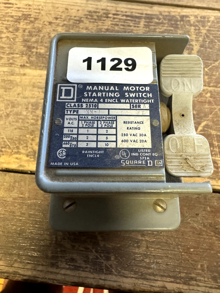 Square D Class 2510 Type KW-1 Manual Motor Starting Switch
