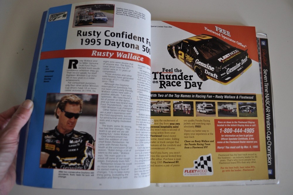 Daytona 500 Daytona Beach Speedweek 1995 37th Annual Program with Patch