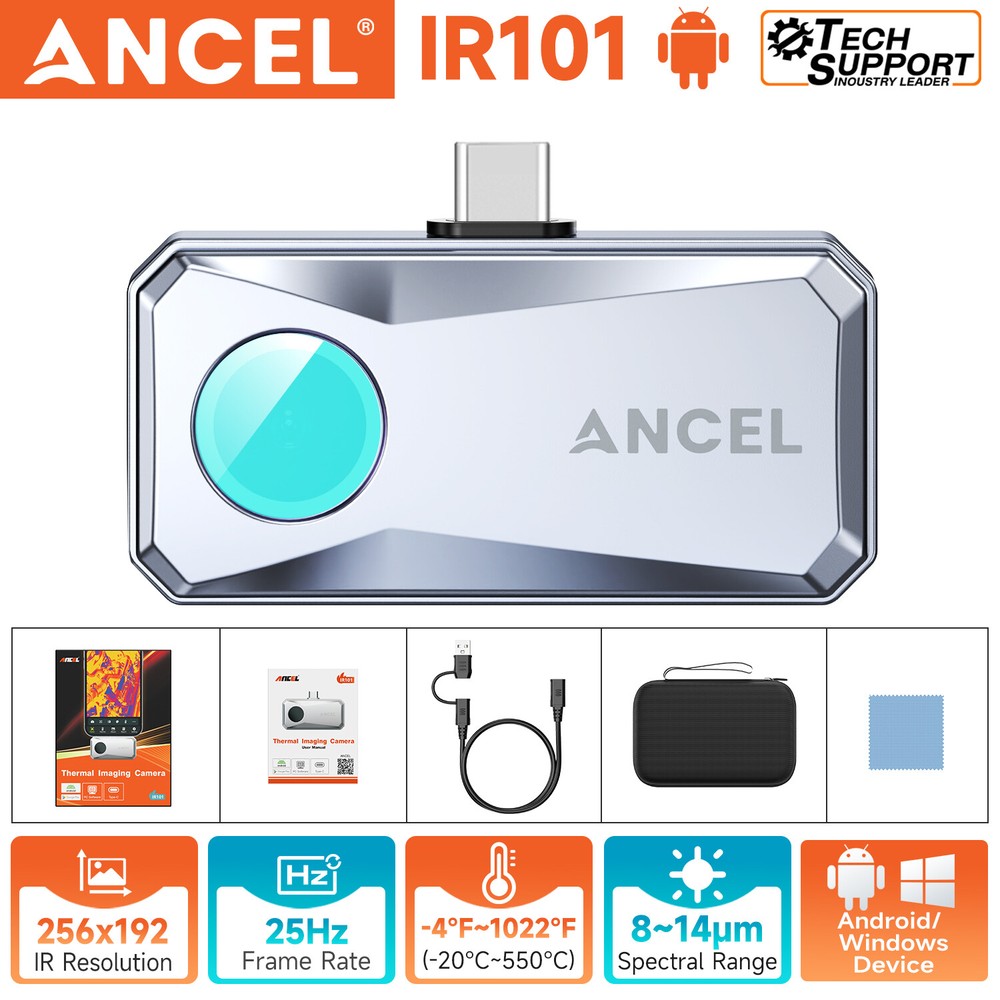 ANCEL IR101 256X192 Thermal Imaging Camera for Android USB Type-C Pro-Grade