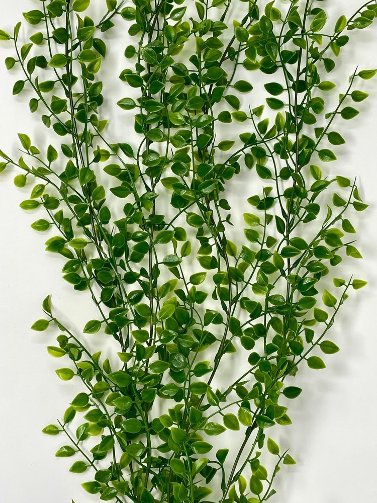 27" Large THICK PEA LEAF 4-stem Soft Flowing Plastic Plant, Stone Base, Lower Fo