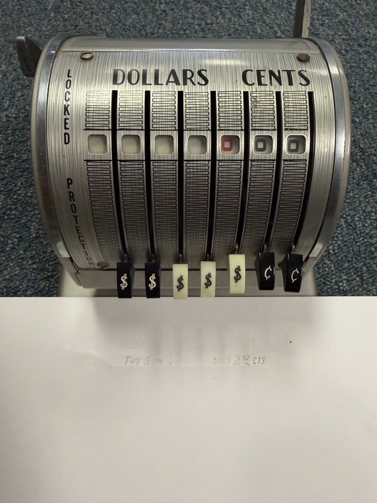 Antique Paymaster Check Writer Model Series X-900
