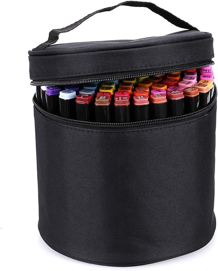 BTSKY Multifunction Marker Case - Zippered Canvas Pen Bag Pencil Organizer...