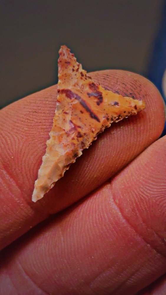 Flintknapped Flint Ridge Replicated MicroLithic Alabama Hamilton Style Arrowhead