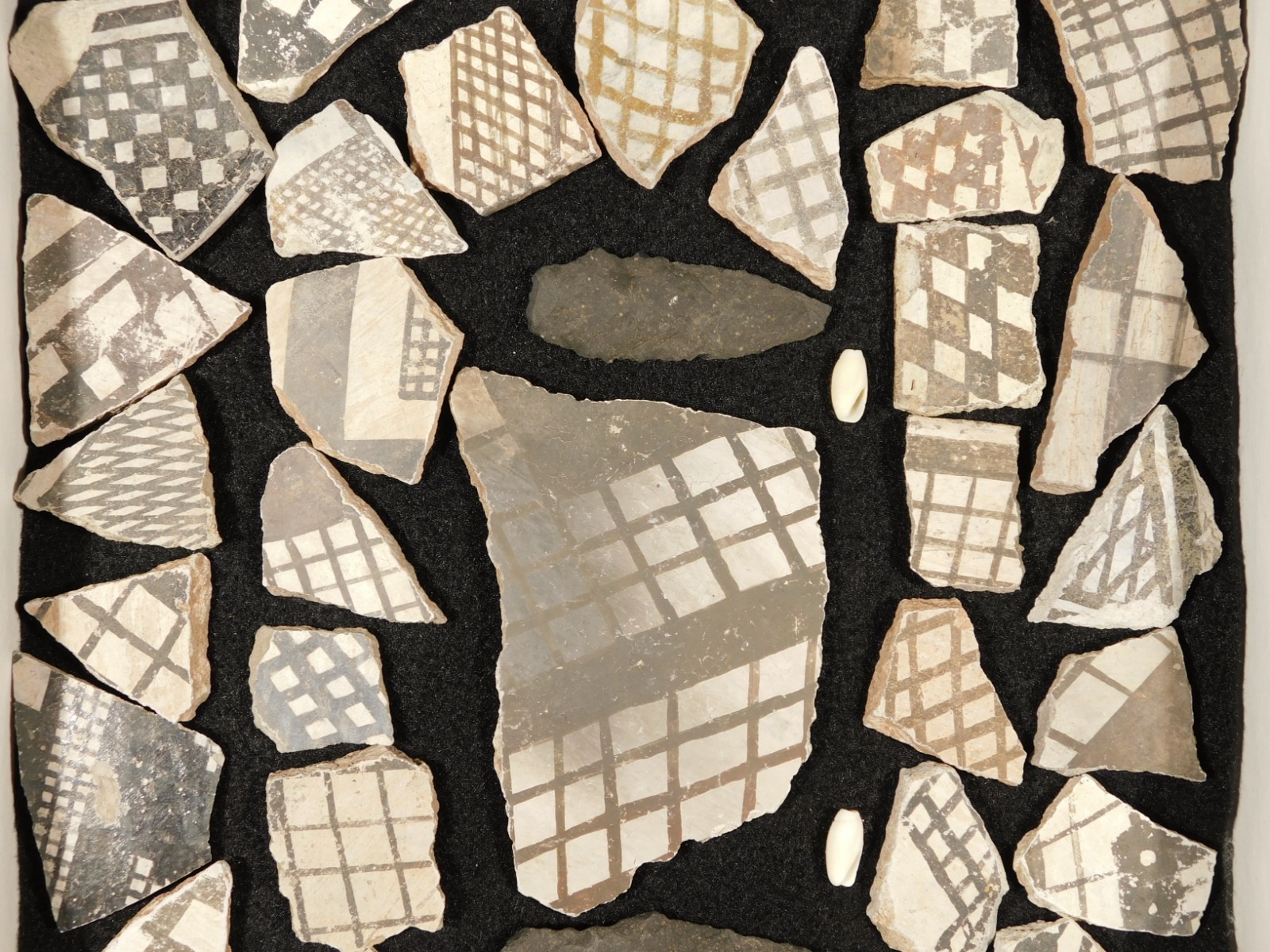 Big Lot! of ANASAZI Pottery Shards or Sherds in Wall Mountable Frame Arizona