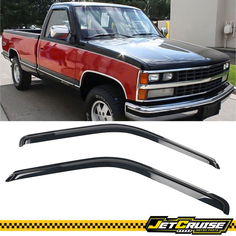 Fits 88-98 Chevy GMC C K 1500 2500 3500 Regular Cab Acrylic Window Visors 2PCS