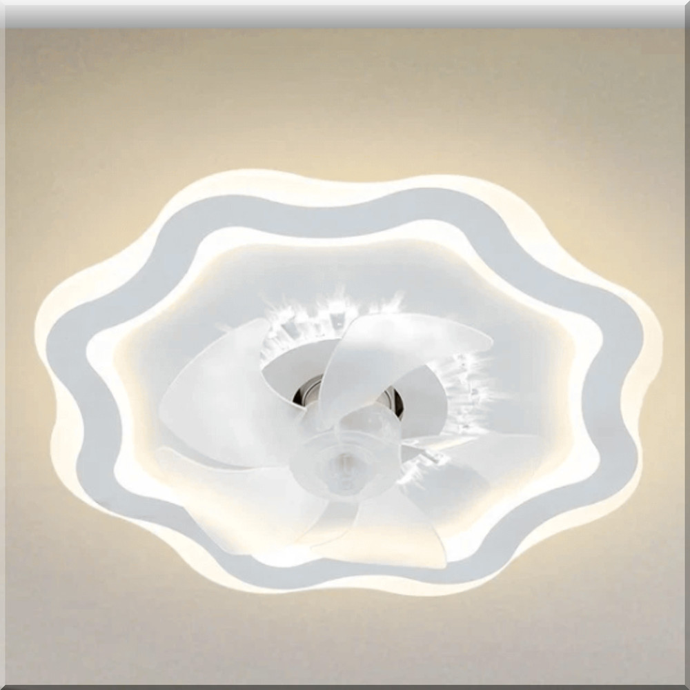 20 Inch Star Dimmable Modern Ceiling Fan Flush Mount Light Remote Control  Fan
