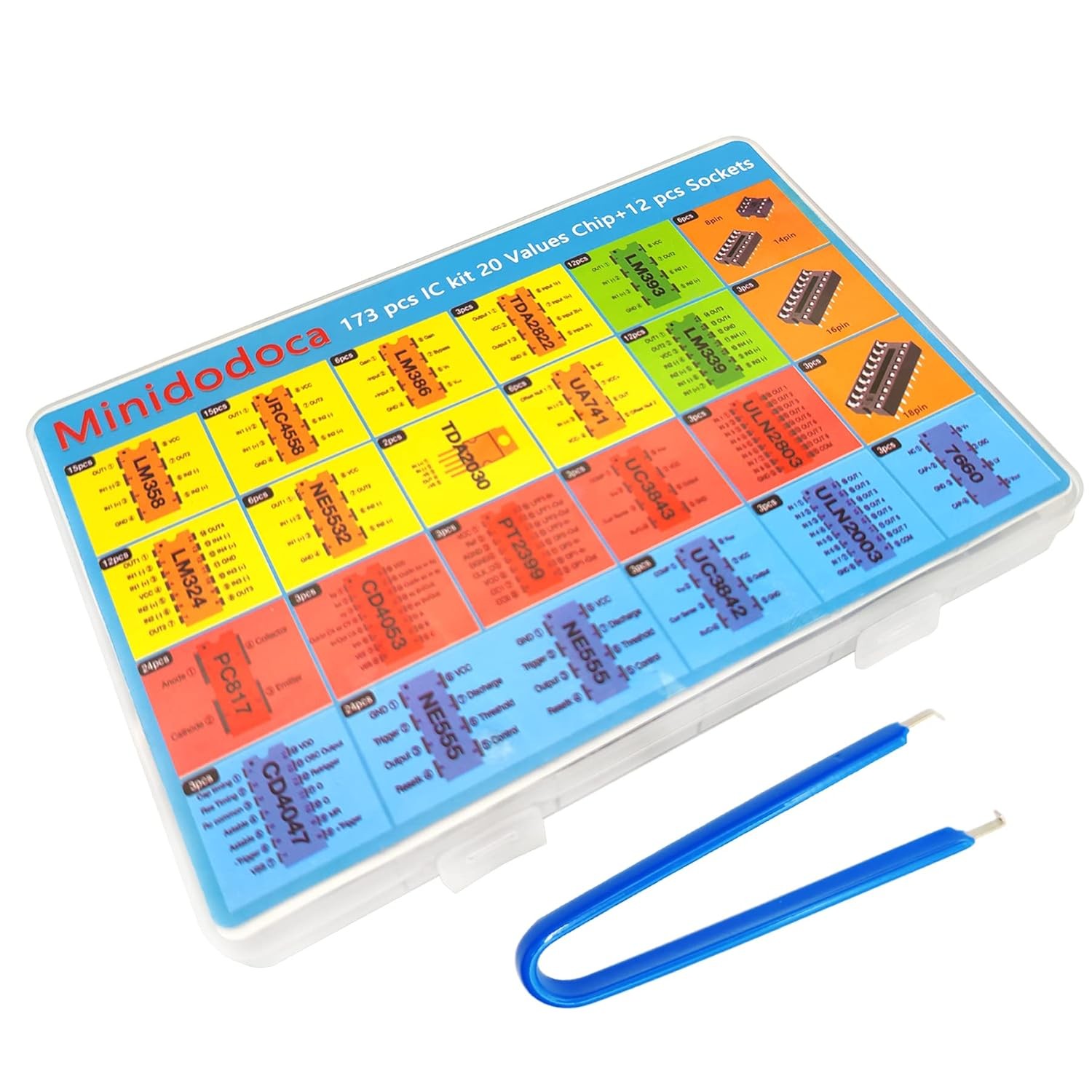 High Quality IC Chip Assortment Kit - 173 Pcs - Op Amp Comparators PhotoCou