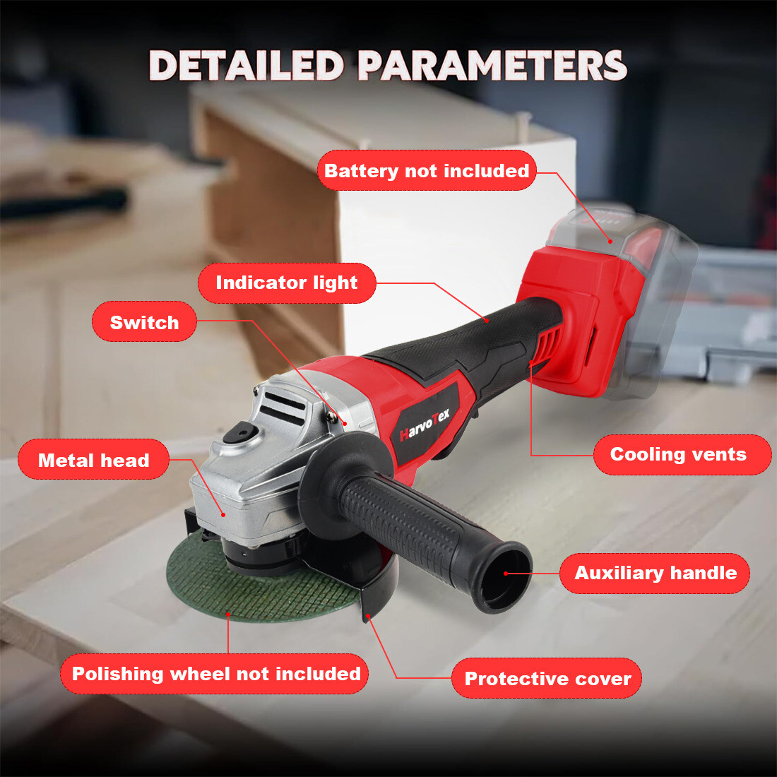 Cordless Brushless 125mm Angle Grinder for Milwaukee 18V Battery 11000 RPM TOOL